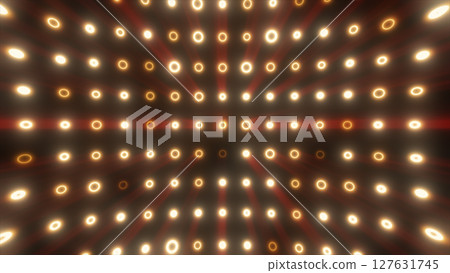 Glowing golden-yellow rings form a symmetrical tunnel of light and shadow, evoking speed and futuristic energy Glowing golden-yellow rings form a symmetrical tunnel of light and shadow, evoking speed and futuristic energy 127631745