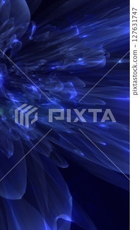 Explosive blue crystal-like abstract formation with glowing shards in motion 127631747