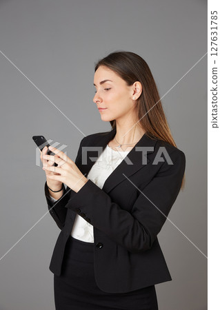 young female doctor in studio background 127631785
