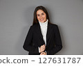 young female doctor in studio background 127631787