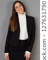 young female doctor in studio background 127631790
