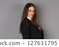 young female doctor in studio background 127631795