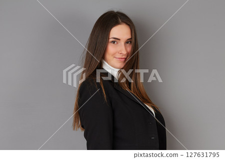 young female doctor in studio background 127631795