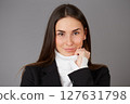 young female doctor in studio background 127631798