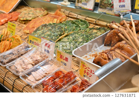 Image of Korean food sold at a food stall 127631871