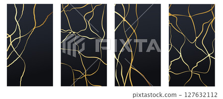 Kintsugi Elegance: Luxury Gold and Crack Design Kintsugi Elegance: Luxury Gold and Crack Design 127632112