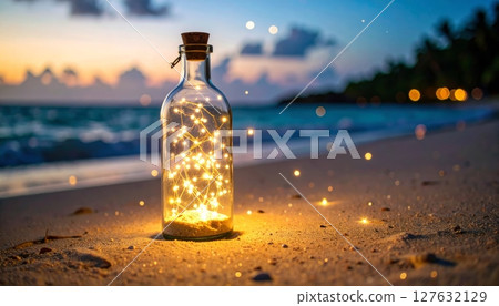 Transparent glass water bottle on a white isolated beach, a cold, healthy beverage container Transparent glass water bottle on a white isolated beach, a cold, healthy beverage container 127632129