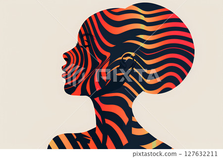 Female silhouette using optical tricks Female silhouette using optical tricks 127632211