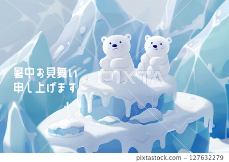 冰山蛋糕與北極熊-3（附文字）夏日問候 127632279