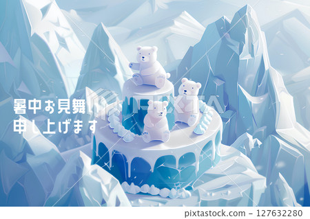 冰山蛋糕與北極熊-3（附文字）夏日問候 127632280