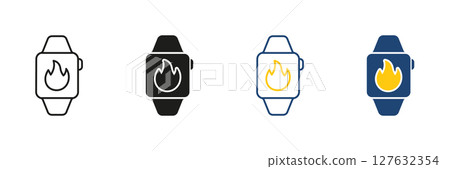 Smartwatch Fitness and Health Line and Solid Icon Set. Wearable Technology and Gadget Symbol Collection. Isolated Vector Illustration Smartwatch Fitness and Health Line and Solid Icon Set. Wearable Technology and Gadget Symbol Collection. Isolated Vector Illustration 127632354