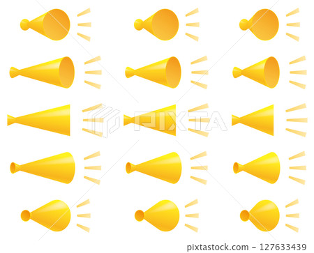 Vector illustration set of various megaphone, loudspeaker icons 127633439