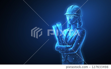 Woman architect. Construction, development, architecture, ai concept 127633498