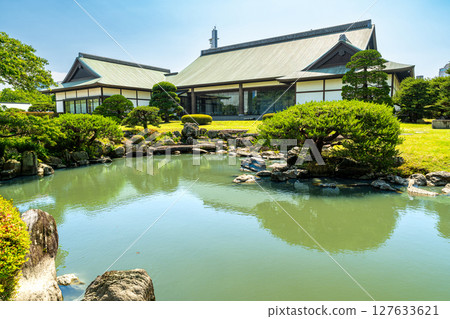 [Japan's 100 Famous Castles] Tokushima Castle, Tokushima Castle Museum across Shinji Pond, Tokushima City, Tokushima Prefecture 127633621
