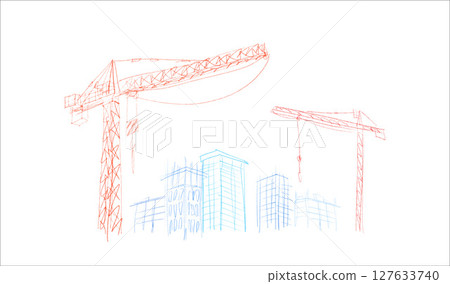 Building crane sketch 127633740