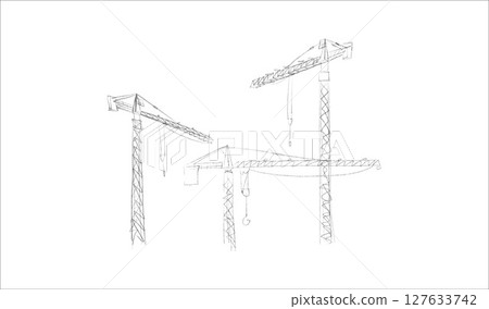 Building crane sketch Building crane sketch 127633742