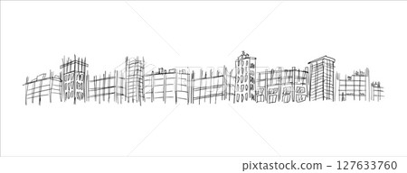 Buildings hand drawn sketch 127633760