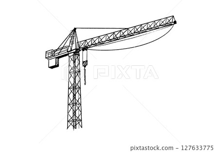 Building crane sketch Building crane sketch 127633775