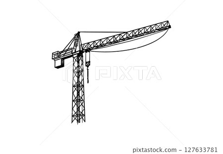 Building crane sketch Building crane sketch 127633781