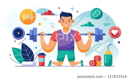 The image emphasizes the energy, focus, and physical exertion involved in fitness training. 127633916
