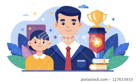 The parent's focused expression conveys dedication to both their child and their career. 127633933