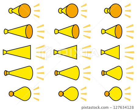 Vector illustration set of various megaphone, loudspeaker icons 127634128