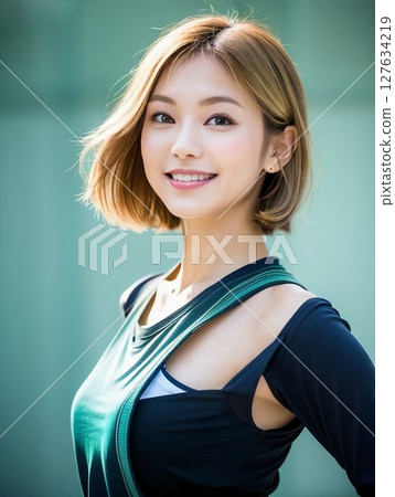 工作室拍攝的年輕女子 工作室拍攝的年輕女子 127634219