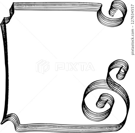 Antique black ribbon acanthus frame Antique black ribbon acanthus frame 127634557