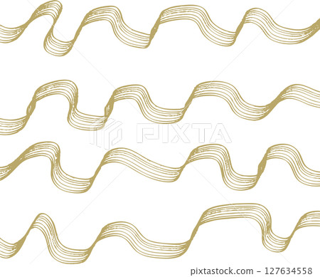 Antique style gold ribbon pleats background illustration 127634558