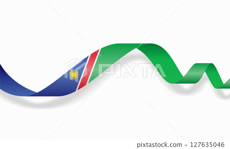 Namibian flag wavy abstract background. Vector illustration. Namibian flag wavy abstract background. Vector illustration. 127635046