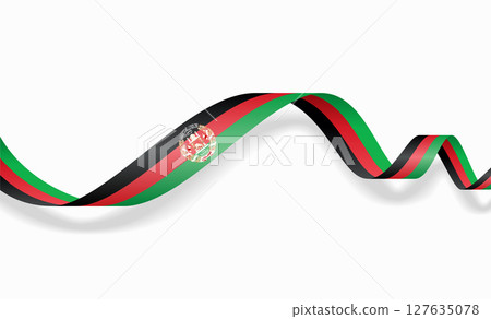 Afghani flag wavy abstract background. Vector illustration. 127635078