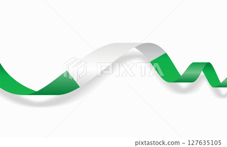 Nigerian flag wavy abstract background. Vector illustration. 127635105