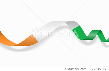 Ivorian flag wavy abstract background. Vector illustration. 127635107