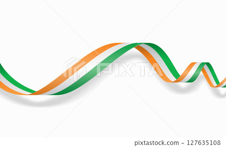 Ivorian flag wavy abstract background. Vector illustration. 127635108