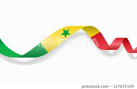 Senegalese flag wavy abstract background. Vector illustration. 127635109