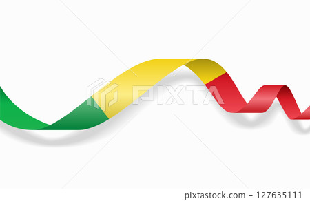Malian flag wavy abstract background. Vector illustration. 127635111