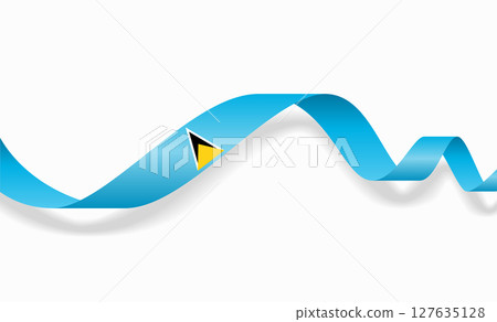Saint Lucia flag wavy abstract background. Vector illustration. Saint Lucia flag wavy abstract background. Vector illustration. 127635128
