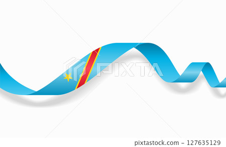 Congolese flag wavy abstract background. Vector illustration. 127635129