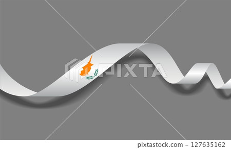 Cypriot flag wavy abstract background. Vector illustration. 127635162