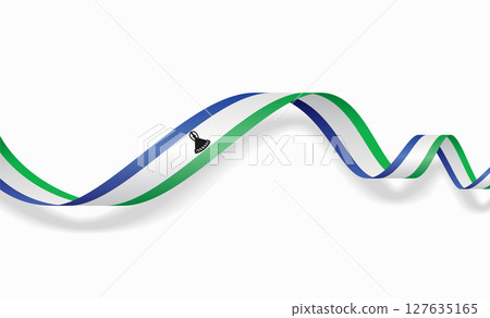 Lesotho flag wavy abstract background. Vector illustration. Lesotho flag wavy abstract background. Vector illustration. 127635165