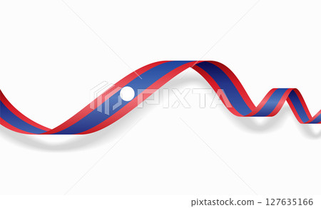 Laotian flag wavy abstract background. Vector illustration. 127635166