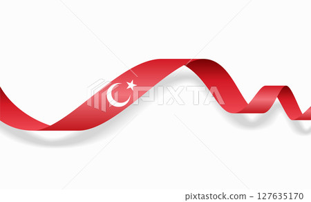 Turkish flag wavy abstract background. Vector illustration. 127635170