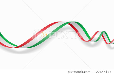 Tajikistan flag wavy abstract background. Vector illustration. 127635177