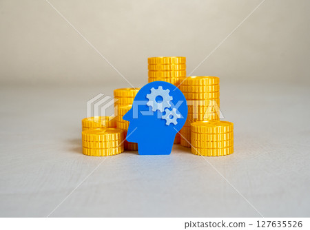 Ideas and creativity generate profit. Metaphor for intellectual capital turning into wealth. 127635526