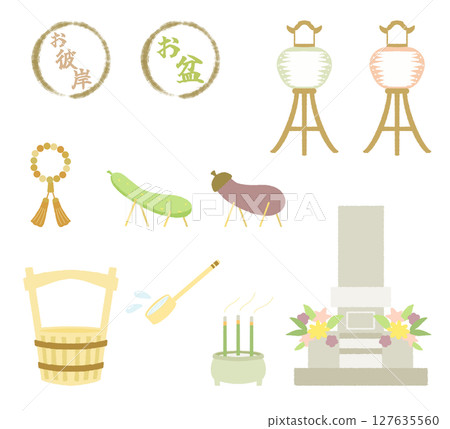 春分、盂蘭盆節和掃墓用品套裝 127635560