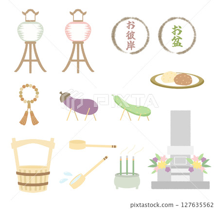 盂蘭盆節的簡單插圖集 127635562