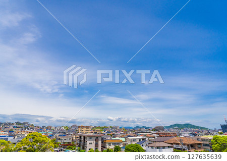 從兵庫縣神戶市五色塚古墓眺望的城市景觀 從兵庫縣神戶市五色塚古墓眺望的城市景觀 127635639