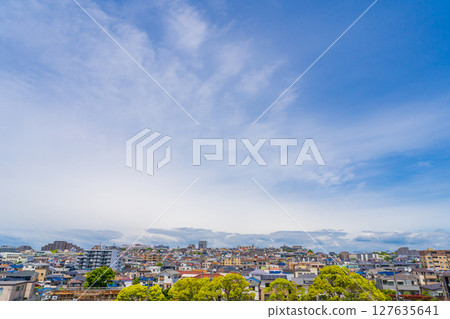 View of the cityscape from Goshikizuka Tomb in Kobe, Hyogo Prefecture 127635641