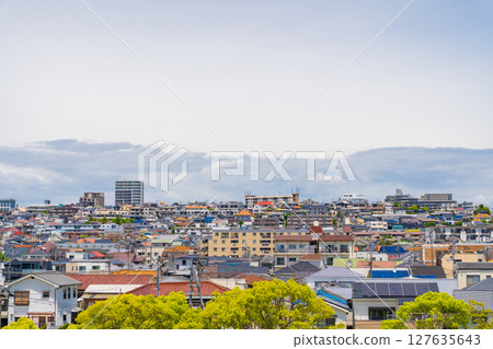 View of the cityscape from Goshikizuka Tomb in Kobe, Hyogo Prefecture View of the cityscape from Goshikizuka Tomb in Kobe, Hyogo Prefecture 127635643