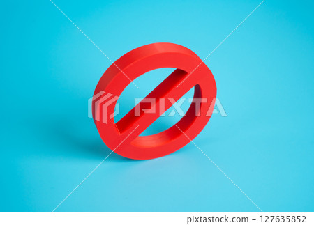 Red prohibition sign NO. Prohibitions, laws and restrictions 127635852
